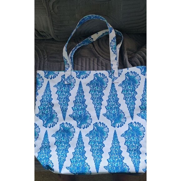 Lilly Pulitzer For Estee Lauder Blue Seashell Print Tote Bag - Picture 6 of 7